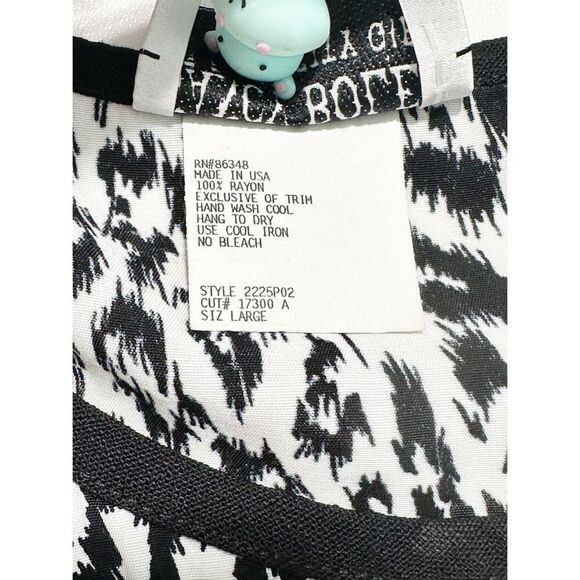 Nancy Bolen Women's Animal Print Sleeveless‎ Tank Top Petite Large Black & White - Picture 7 of 9